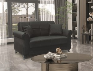 zougris-40.0300 LENA BLACK ΥΦΑΣΜΑ 2ΘΕΣΙΟΣ ΚΑΝΑΠΕΣ/ΚΡΕΒΑΤΙ ΜΕ ΑΠΟΘ.ΧΩΡΟ 150Χ80ΕΚ.