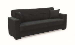 zougris-40.0308 ROVER BLACK ΥΦΑΣΜΑ 3ΘΕΣΙΟΣ ΚΑΝΑΠΕΣ/ΚΡΕΒΑΤΙ ΜΕ ΑΠΟΘ.ΧΩΡΟ 210X80X75ΕΚ.