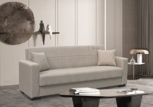 zougris-40.0309 ROVER LIGHT BROWN ΥΦΑΣΜΑ 3ΘΕΣΙΟΣ ΚΑΝΑΠΕΣ/ΚΡΕΒΑΤΙ ΜΕ ΑΠΟΘ.ΧΩΡΟ 210X80ΕΚ.