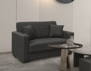 zougris-40.0310 ROVER BLACK ΥΦΑΣΜΑ 2ΘΕΣΙΟΣ ΚΑΝΑΠΕΣ/ΚΡΕΒΑΤΙ ΜΕ ΑΠΟΘ.ΧΩΡΟ 150Χ80ΕΚ.