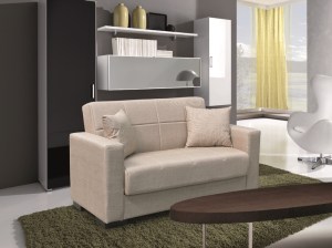 zougris-40.0311 ROVER LIGHT BROWN ΥΦΑΣΜΑ 2ΘΕΣΙΟΣ ΚΑΝΑΠΕΣ/ΚΡΕΒΑΤΙ ΜΕ ΑΠΟΘ.ΧΩΡΟ 150Χ80ΕΚ.