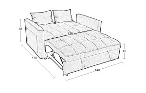 Zougris - 40.0314 WIND GREY ΥΦΑΣΜΑ ΚΑΝΑΠΕΣ/ΚΡΕΒΑΤΙ 140X85X82ΕΚ.