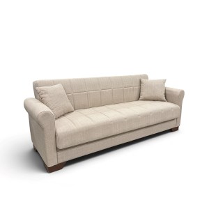 zougris-40.0318 VAVEL LIGHT BROWN ΥΦΑΣΜΑ 3ΘΕΣΙΟΣ ΚΑΝΑΠΕΣ/ΚΡΕΒΑΤΙ ΜΕ ΑΠΟΘ.ΧΩΡΟ 216X85X80ΕΚ.