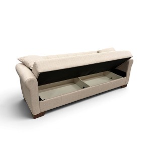 zougris-40.0318 VAVEL LIGHT BROWN ΥΦΑΣΜΑ 3ΘΕΣΙΟΣ ΚΑΝΑΠΕΣ/ΚΡΕΒΑΤΙ ΜΕ ΑΠΟΘ.ΧΩΡΟ 216X85X80ΕΚ.