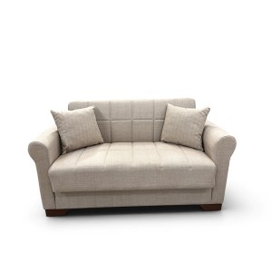zougris-40.0320 VAVEL LIGHT BROWN ΥΦΑΣΜΑ 2ΘΕΣΙΟΣ ΚΑΝΑΠΕΣ/ΚΡΕΒΑΤΙ ΜΕ ΑΠΟΘ.ΧΩΡΟ 156Χ85Χ80ΕΚ.