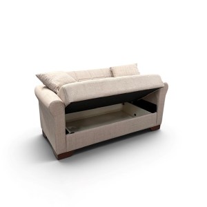 zougris-40.0320 VAVEL LIGHT BROWN ΥΦΑΣΜΑ 2ΘΕΣΙΟΣ ΚΑΝΑΠΕΣ/ΚΡΕΒΑΤΙ ΜΕ ΑΠΟΘ.ΧΩΡΟ 156Χ85Χ80ΕΚ.