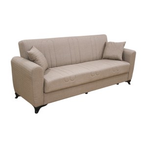 zougris-40.0321 MELINA LIGHT BROWN ΥΦΑΣΜΑ 3ΘΕΣΙΟΣ ΚΑΝΑΠΕΣ/ΚΡΕΒΑΤΙ ΜΕ ΑΠΟΘ.ΧΩΡΟ 216X80X88ΕΚ.