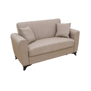 zougris-40.0322 MELINA LIGHT BROWN ΥΦΑΣΜΑ 2ΘΕΣΙΟΣ ΚΑΝΑΠΕΣ/ΚΡΕΒΑΤΙ ΜΕ ΑΠΟΘ.ΧΩΡΟ 156Χ80Χ88ΕΚ.
