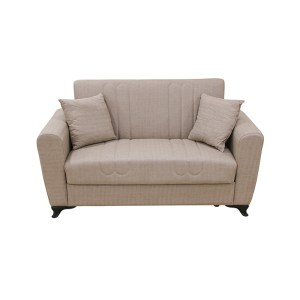 zougris-40.0322 MELINA LIGHT BROWN ΥΦΑΣΜΑ 2ΘΕΣΙΟΣ ΚΑΝΑΠΕΣ/ΚΡΕΒΑΤΙ ΜΕ ΑΠΟΘ.ΧΩΡΟ 156Χ80Χ88ΕΚ.