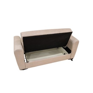 zougris-40.0322 MELINA LIGHT BROWN ΥΦΑΣΜΑ 2ΘΕΣΙΟΣ ΚΑΝΑΠΕΣ/ΚΡΕΒΑΤΙ ΜΕ ΑΠΟΘ.ΧΩΡΟ 156Χ80Χ88ΕΚ.