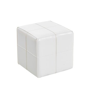 zougris-40.0613.2 ENZO WHITE PU ΣΚΑΜΠΟ 31X31X31ΕΚ.