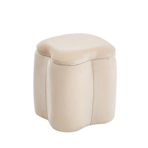 Zougris - 40.0614.2 FIONA ΣΚΑΜΠΟ VELVET BEIGE ΜΕ ΑΠΟΘ. ΧΩΡΟ 30X30X34ΕΚ.