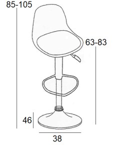 Zougris - 43.0206.S ΣΚΑΜΠΟ ΜΠΑΡ 2ΤΜΧ BAR88 ΓΚΡΙ ΥΦΑΣΜΑ 38X46X105ΕΚ.