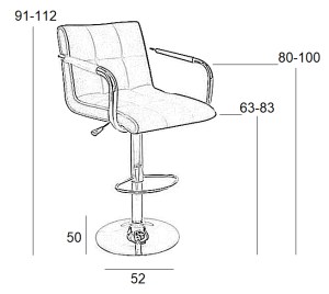 zougris-43.2238.S ΣΚΑΜΠΟ ΜΠΑΡ 2ΤΜΧ BAR54 ΚΡΕΜ PU 52X50X112ΕΚ.