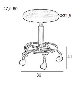 Zougris - 43.2261.S ΣΚΑΜΠΟ ΜΠΑΡ 2ΤΜΧ BAR70 ΜΑΥΡΟ PU 36X41X60ΕΚ.