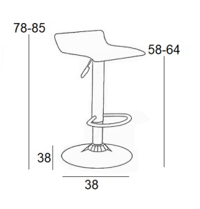 Zougris - 43.2314.S ΣΚΑΜΠΟ ΜΠΑΡ 2ΤΜΧ BAR3 ΚΡΕΜ PVC 38X38X85ΕΚ.