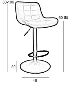 Zougris - 43.2763.S ΣΚΑΜΠΟ ΜΠΑΡ 2ΤΜΧ BAR93 GREY PU 48X50X106ΕΚ.