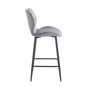 zougris-43.2800 DYLAN GREY VELVET ΥΦΑΣΜΑ 65ΕΚ. ΣΚΑΜΠΟ ΜΕΤΑΛΛΙΚΟ 46X45X65-95ΕΚ.