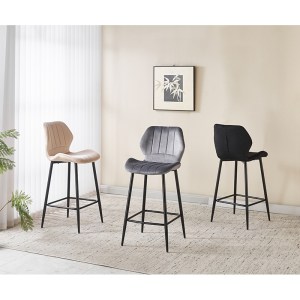 zougris-43.2800 DYLAN GREY VELVET ΥΦΑΣΜΑ 65ΕΚ. ΣΚΑΜΠΟ ΜΕΤΑΛΛΙΚΟ 46X45X65-95ΕΚ.