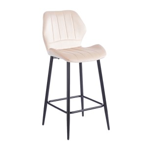 zougris-43.2800.2 DYLAN BEIGE VELVET ΥΦΑΣΜΑ 65ΕΚ. ΣΚΑΜΠΟ ΜΕΤΑΛΛΙΚΟ 46X45X65-95ΕΚ.