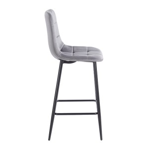 zougris-43.2801 NORA GREY VELVET ΥΦΑΣΜΑ 65ΕΚ. ΣΚΑΜΠΟ ΜΕΤΑΛΛΙΚΟ 45X41X65-99ΕΚ.