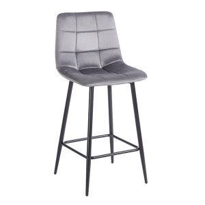 zougris-43.2801 NORA GREY VELVET ΥΦΑΣΜΑ 65ΕΚ. ΣΚΑΜΠΟ ΜΕΤΑΛΛΙΚΟ 45X41X65-99ΕΚ.