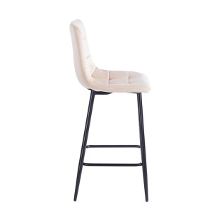 zougris-43.2801.2 NORA BEIGE VELVET ΥΦΑΣΜΑ 65ΕΚ. ΣΚΑΜΠΟ ΜΕΤΑΛΛΙΚΟ 45X41X65-99ΕΚ.