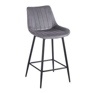 zougris-43.2802 REPO GREY VELVET ΥΦΑΣΜΑ 66ΕΚ. ΣΚΑΜΠΟ ΜΕΤΑΛΛΙΚΟ 48X49X66-96ΕΚ.