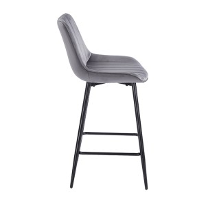 zougris-43.2802 REPO GREY VELVET ΥΦΑΣΜΑ 66ΕΚ. ΣΚΑΜΠΟ ΜΕΤΑΛΛΙΚΟ 48X49X66-96ΕΚ.