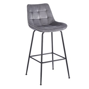 zougris-43.2803 ERMINA GREY VELVET ΥΦΑΣΜΑ 75ΕΚ. ΣΚΑΜΠΟ ΜΕΤΑΛΛΙΚΟ 49X50X75-104ΕΚ.