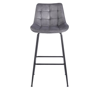 zougris-43.2803 ERMINA GREY VELVET ΥΦΑΣΜΑ 75ΕΚ. ΣΚΑΜΠΟ ΜΕΤΑΛΛΙΚΟ 49X50X75-104ΕΚ.