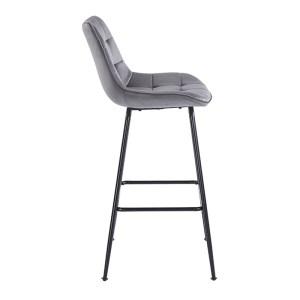 zougris-43.2803 ERMINA GREY VELVET ΥΦΑΣΜΑ 75ΕΚ. ΣΚΑΜΠΟ ΜΕΤΑΛΛΙΚΟ 49X50X75-104ΕΚ.