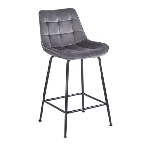 zougris-43.2804 ERMINA GREY VELVET ΥΦΑΣΜΑ 64ΕΚ. ΣΚΑΜΠΟ ΜΕΤΑΛΛΙΚΟ 49X50X64-94ΕΚ.