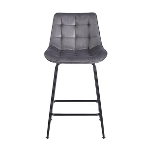 zougris-43.2804 ERMINA GREY VELVET ΥΦΑΣΜΑ 64ΕΚ. ΣΚΑΜΠΟ ΜΕΤΑΛΛΙΚΟ 49X50X64-94ΕΚ.