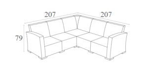 Zougris - 53.0155 MONACO DARK GREY ΓΩΝΙΑ 207Χ207Χ79ΕΚ. ΠΟΛ/ΝΙΟΥ