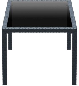 zougris-53.0201 TAHITI DARK GREY 180Χ94Χ75ΕΚ. ΤΡΑΠΕΖΙ ΜΕ ΤΖΑΜΙ ΠΟΛ/ΝΙΟΥ