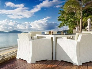 zougris-53.0202 TAHITI WHITE 180Χ94Χ75ΕΚ. ΤΡΑΠΕΖΙ ΜΕ ΤΖΑΜΙ ΠΟΛ/ΝΙΟΥ