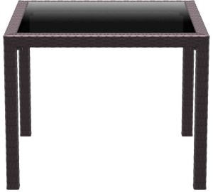 zougris-53.0210 BALI BROWN 94Χ94Χ75ΕΚ. ΤΡΑΠΕΖΙ ΜΕ ΤΖΑΜΙ ΠΟΛ/ΝΙΟΥ