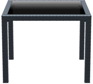 zougris-53.0211 BALI DARK GREY 94Χ94Χ75ΕΚ.ΤΡΑΠΕΖΙ ΜΕ ΤΖΑΜΙ ΠΟΛ/ΝΙΟΥ